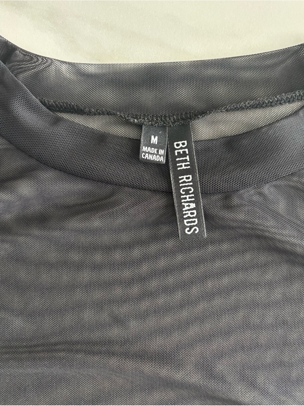 Beth Richard’s swim cover up dress black mesh front tie sz M - Picture 2 of 6